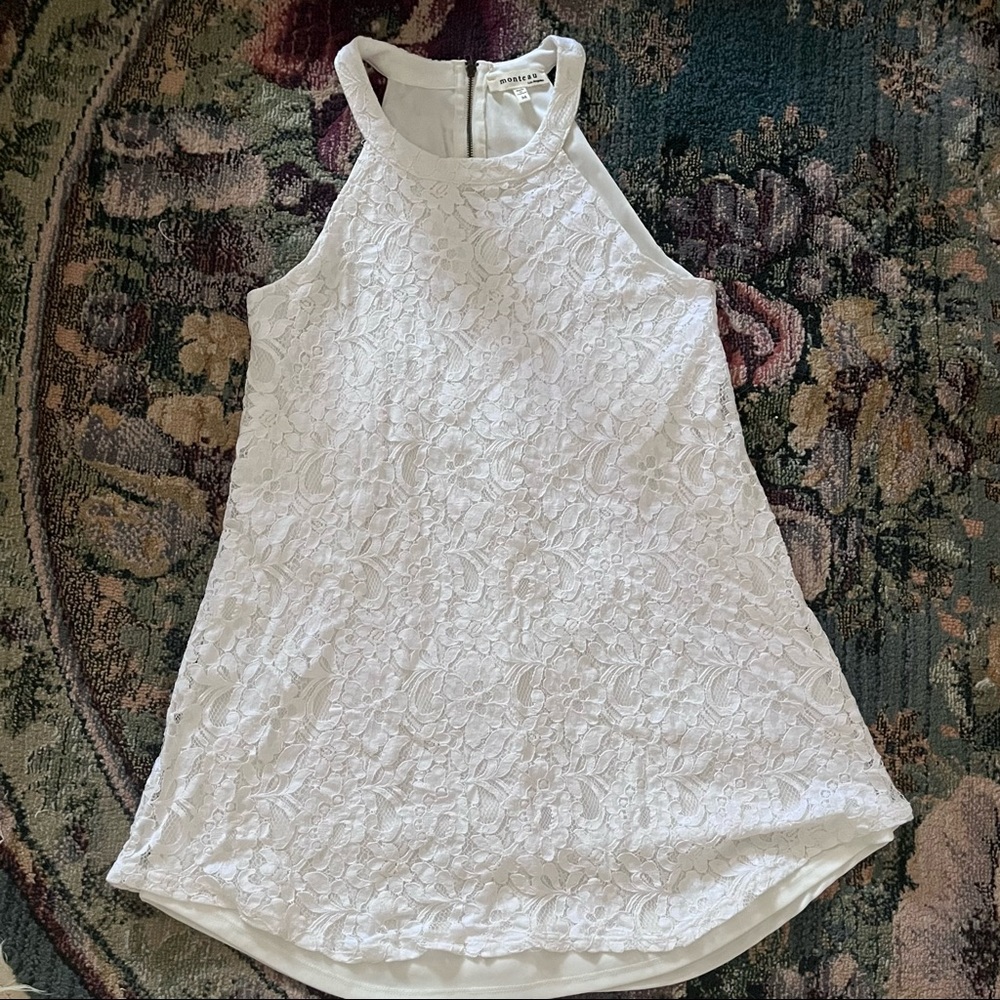Monteau White Lace Dress M